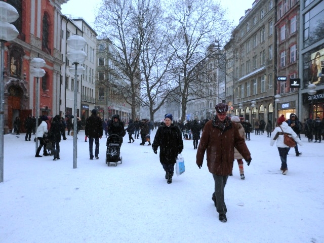 真冬のミュンヘンは雪がたくさん降ります