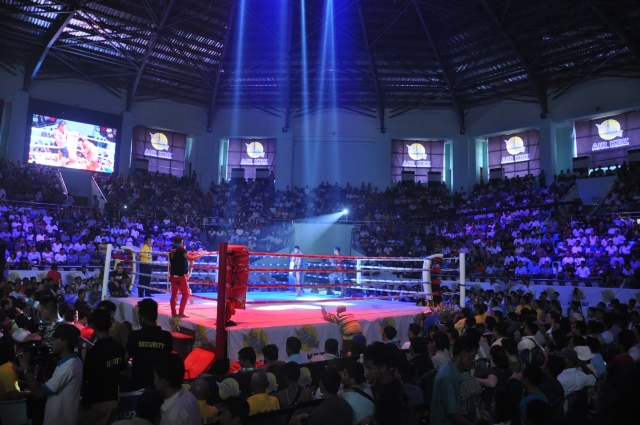 ヤンゴンにラウェイ専用の体育館があります