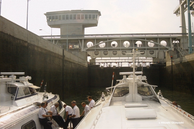 ドナウ運河に設けられた水位調整のための閘門