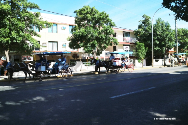 馬車が行き交うバラデロのメインストリート、イラ通り