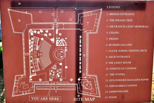 コーンウォリス要塞内の地図