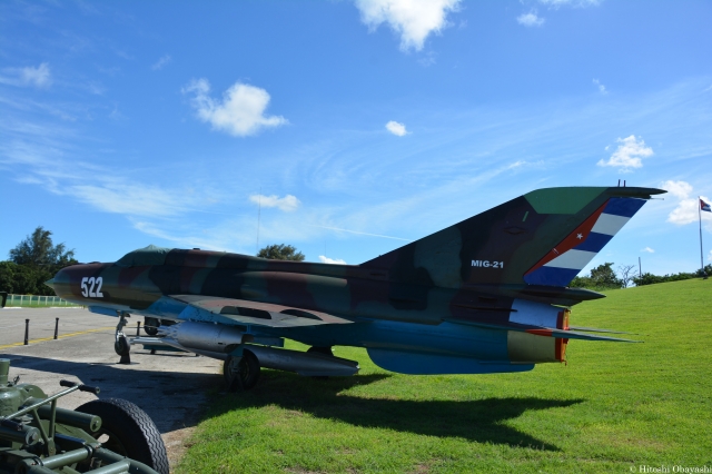 兵器博物館に展示される旧ソ連製MIG-21戦闘機