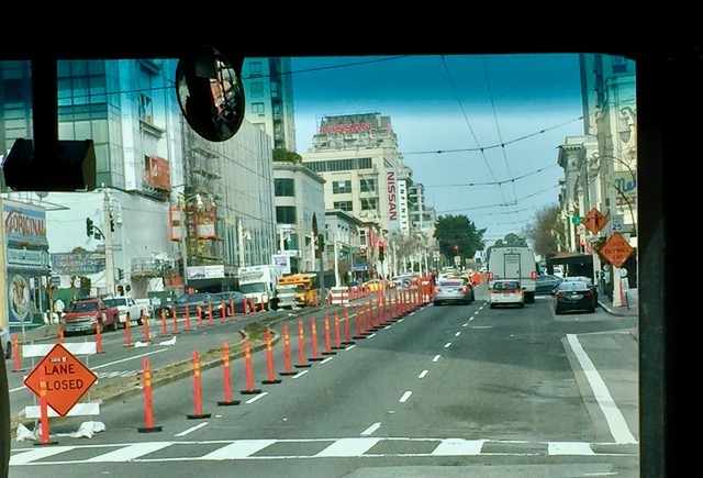 路面電車の工事中