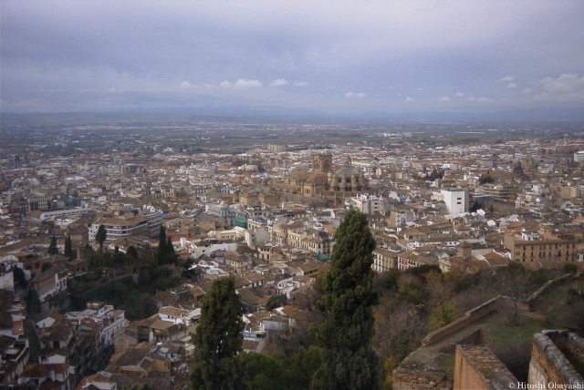 アルハンブラ宮殿から眺めるグラナダの中心街