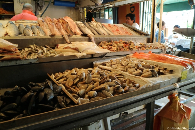 メルカド・セントラルの魚介類売場