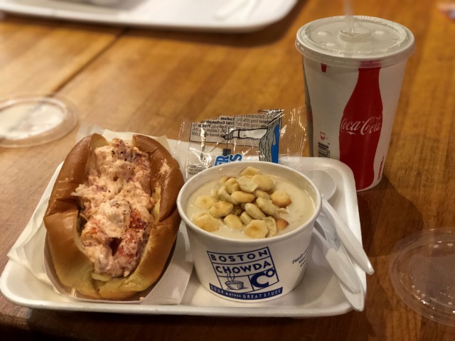 Lobster roll and clam chowder