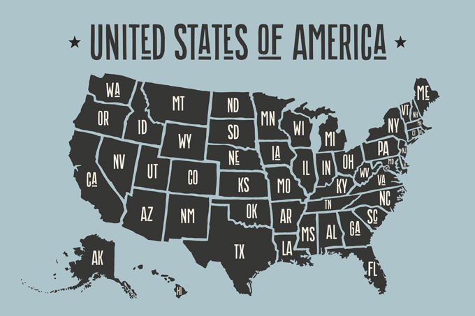 アメリカの地図