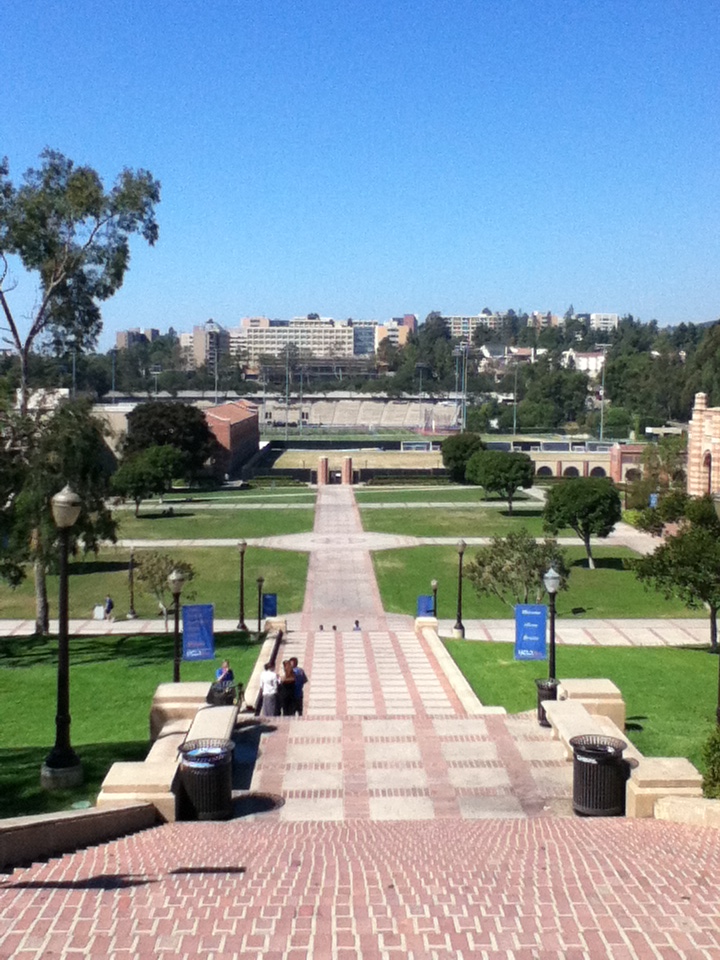 ジャンス・ステップから望むウィルソンプラザ at UCLA